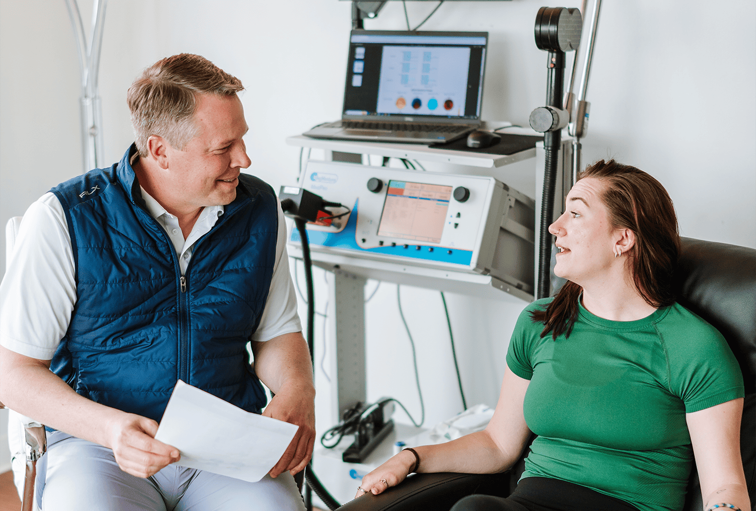 Dr. Spencer Miller with a patient