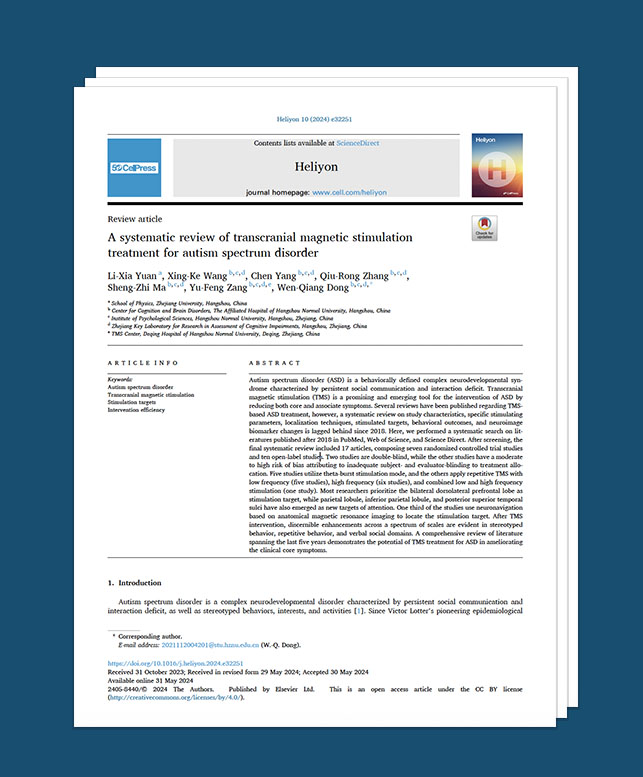 Review of TMS treatment for autism