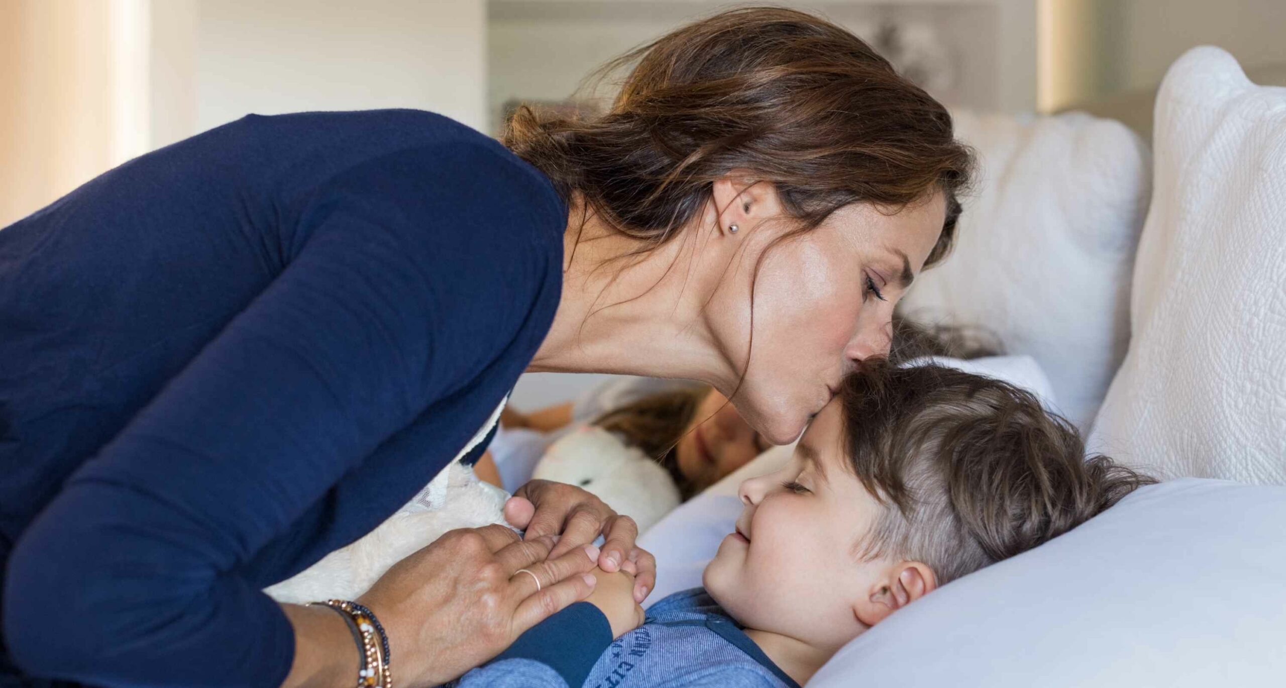 mother and child kiss