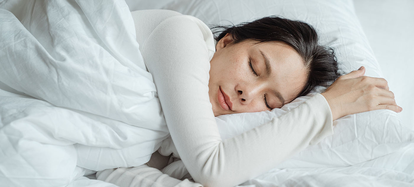 Woman getting restful sleep